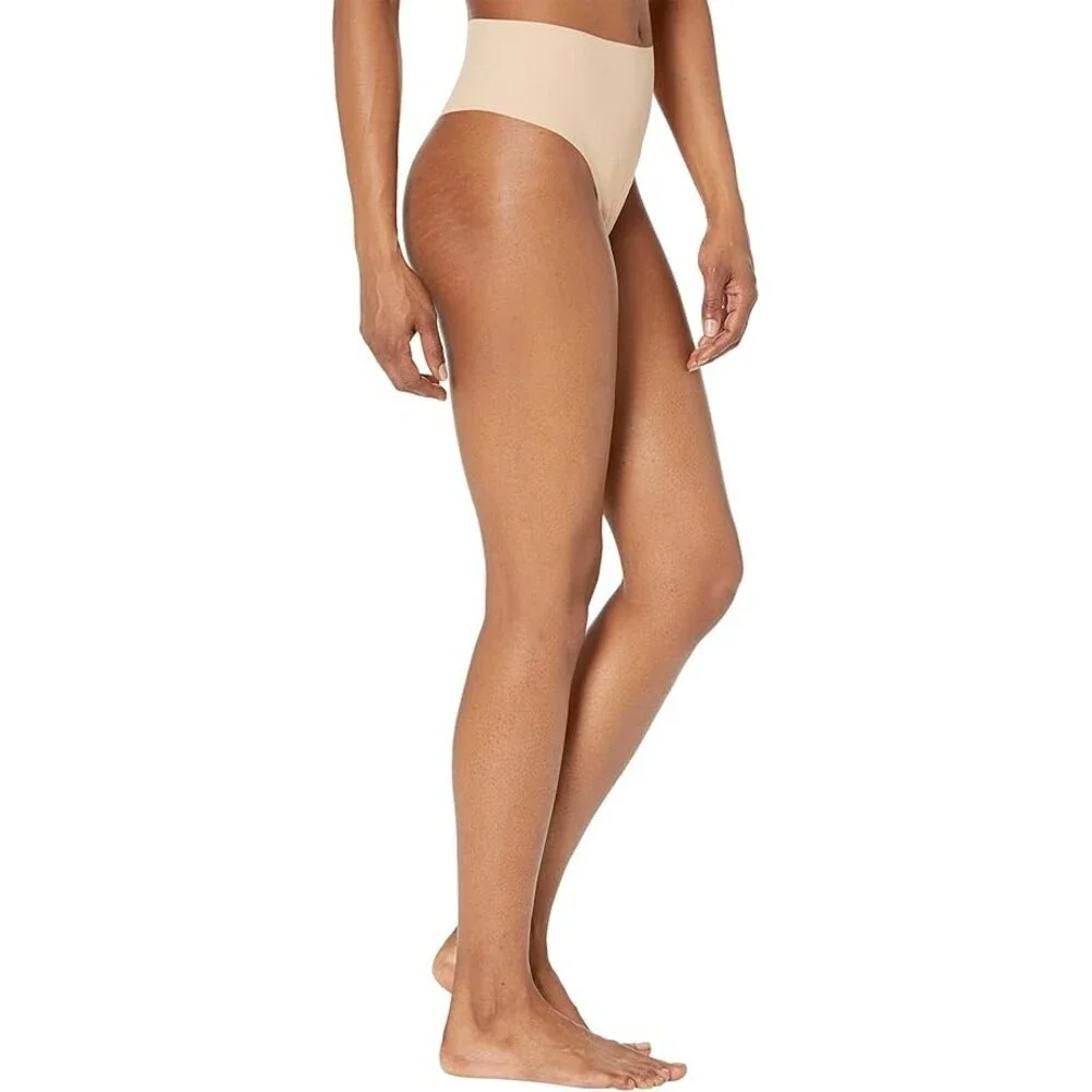Commando Classic Underwear Women's M/L Beige Stretch High-Rise Thong QLW108